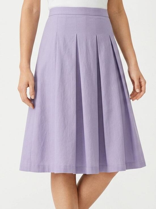 Ann Taylor Factory Dresses & Skirts - Ann Taylor Factory Purple Pleated Knee Length Stretch Skirt Women Size 12